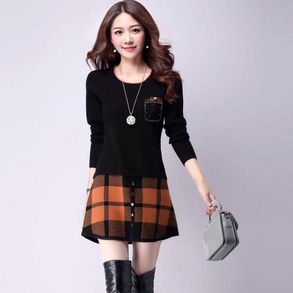 women's sweaters fashion women sweater spring autumn o-neck stitching cashmere knitted pullover ladies slim midi dress vestidos, White;black
women's sweaters fashion women sweater spring autumn o-neck stitching cashmere knitted pullover ladies slim midi dress vestidos, White;black