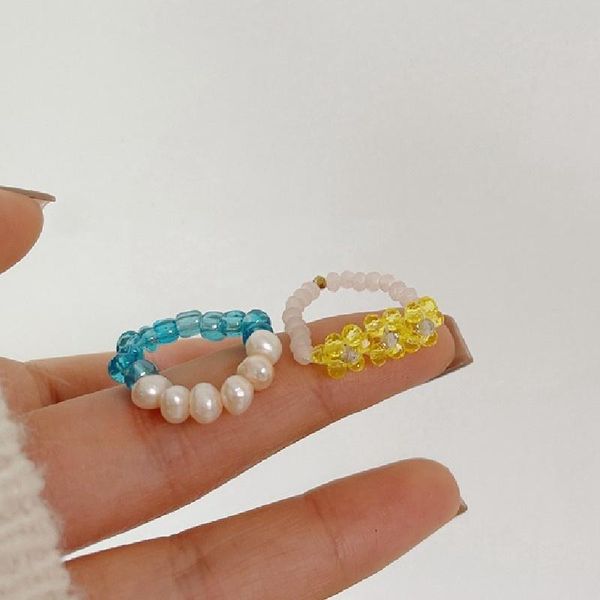 fashion blue yellow freshwater pearl beaded flower ring elastic transparent baroque crystal finger for women girls cluster rings, Golden;silver
fashion blue yellow freshwater pearl beaded flower ring elastic transparent baroque crystal finger for women girls cluster rings, Golden;silver