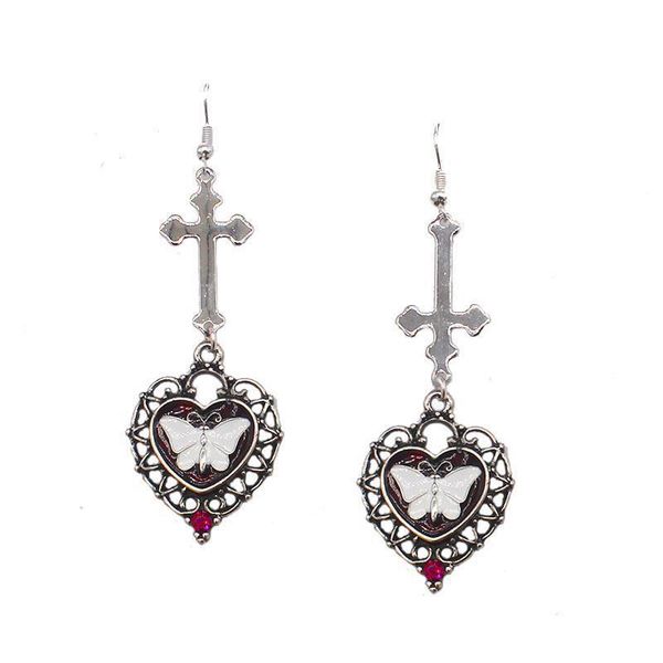 hoop & huggie european and american vintage alloy cross heart shaped women's earrings punk gothic white butterfly wholesale, Golden;silver
hoop & huggie european and american vintage alloy cross heart shaped women's earrings punk gothic white butterfly wholesale, Golden;silver