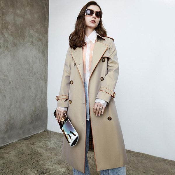 women's trench coats windbreaker 2022 spring and autumn hemming craft classic chameleon british style long female coat, Tan;black
women's trench coats windbreaker 2022 spring and autumn hemming craft classic chameleon british style long female coat, Tan;black