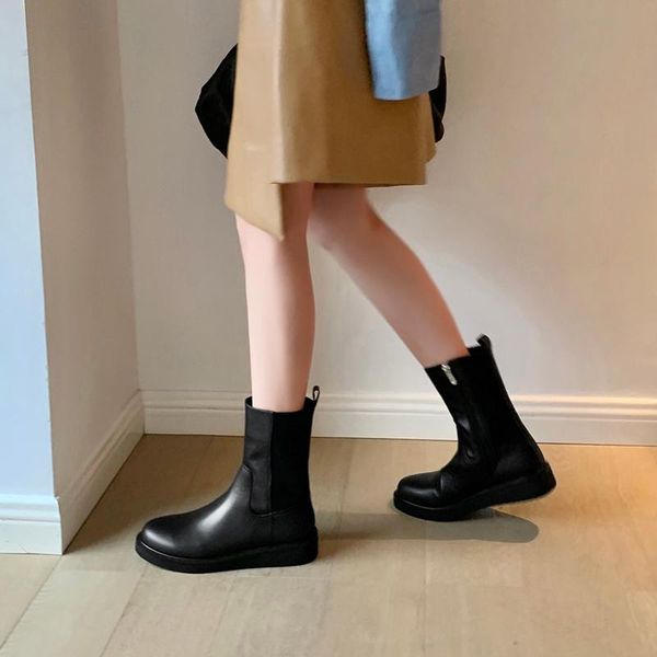 boots fashion women's autumn winter side zipper female genuine leather med heels for women party basic shoes woman, Black
boots fashion women's autumn winter side zipper female genuine leather med heels for women party basic shoes woman, Black