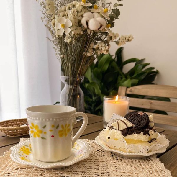 korean nordic coffee cup cute flower fashion retro creative breakfast art filizanki do kawy zestaw couple gift bl50bd cups & saucers
korean nordic coffee cup cute flower fashion retro creative breakfast art filizanki do kawy zestaw couple gift bl50bd cups & saucers