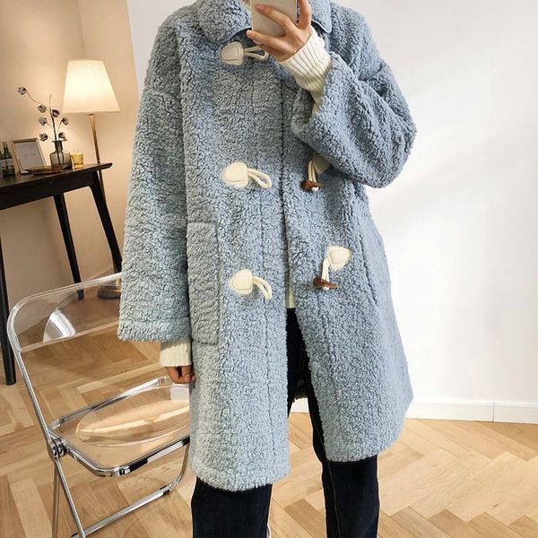 women's wool & blends vintage long lamb coats womens turn down collar warm sleeve thicken loose straight autumn winter r6i5, Black
women's wool & blends vintage long lamb coats womens turn down collar warm sleeve thicken loose straight autumn winter r6i5, Black