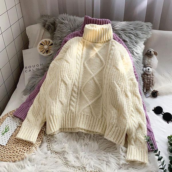 turtleneck knitted women sweater and pullovers solid long-sleeved loose casual all match female pulls outwear coats women's sweaters, White;black
turtleneck knitted women sweater and pullovers solid long-sleeved loose casual all match female pulls outwear coats women's sweaters, White;black