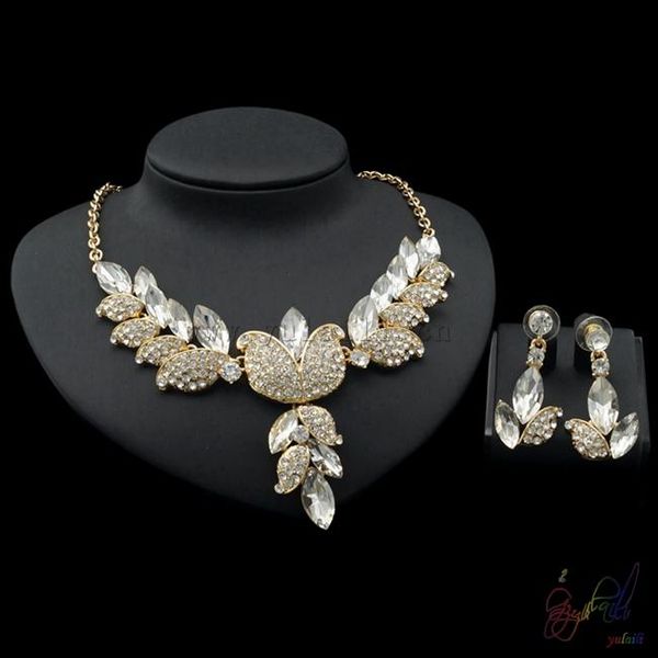 earrings & necklace yulaili stylish fancy silver color zircon and phinestone decoration golden flower chain jewelry sets of 4 piece
earrings & necklace yulaili stylish fancy silver color zircon and phinestone decoration golden flower chain jewelry sets of 4 piece