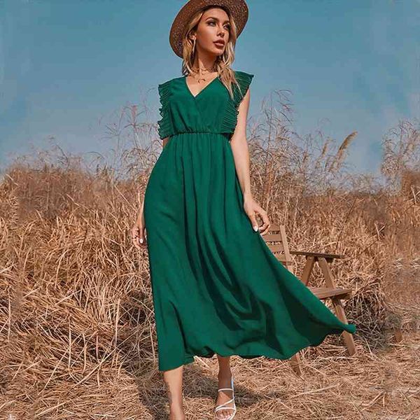 casual pure color loose womens dress sleeveless ruffled beach vacation elegant women office v neck long green, Black;gray
casual pure color loose womens dress sleeveless ruffled beach vacation elegant women office v neck long green, Black;gray