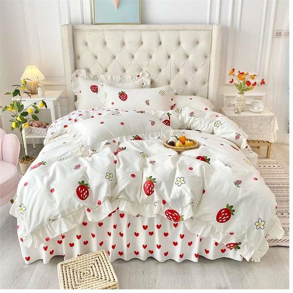 bedding sets princess style love strawberry cotton set bed skirt duvet cover linen pillowcase fitted sheet hometextile
bedding sets princess style love strawberry cotton set bed skirt duvet cover linen pillowcase fitted sheet hometextile