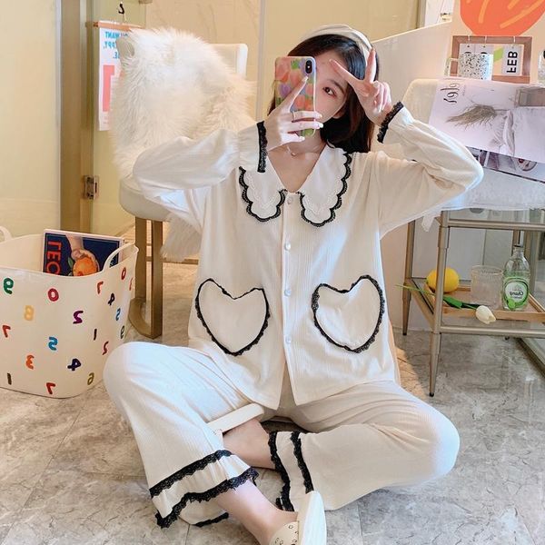 women's sleepwear aysan spring and autumn pajamas 2021 long sleeve cute princess style home wear two-piece set, Black;red
women's sleepwear aysan spring and autumn pajamas 2021 long sleeve cute princess style home wear two-piece set, Black;red