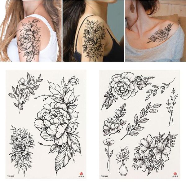 temporary tattoos 1pc black flower tattoo sleeves water transfer sticker peony rose girl arm fashion body art
temporary tattoos 1pc black flower tattoo sleeves water transfer sticker peony rose girl arm fashion body art
