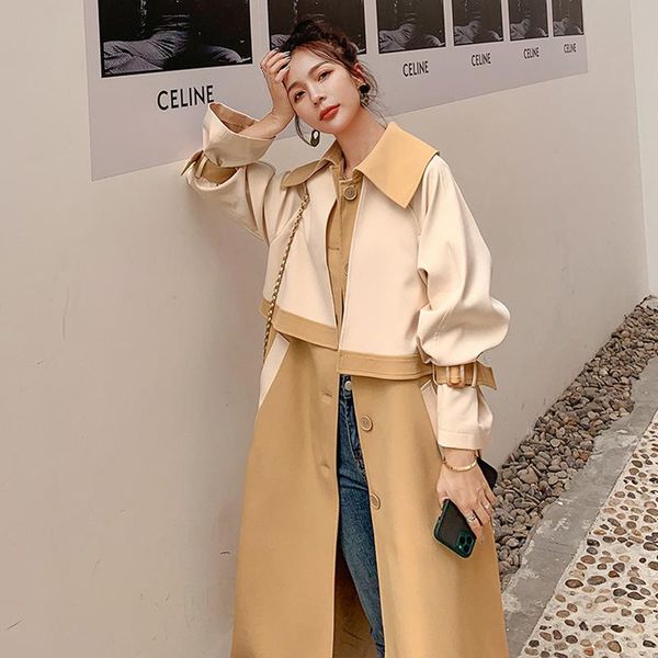 women's trench coats british style women coat loose casual turn down collar single breasted with sashes 2021 spring female windbreaker, Tan;black
women's trench coats british style women coat loose casual turn down collar single breasted with sashes 2021 spring female windbreaker, Tan;black