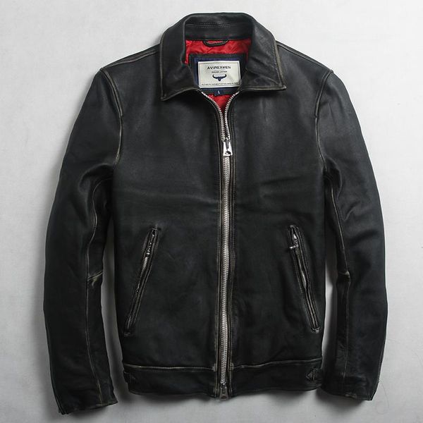 men's vintage avirexmen genuine leather jacket fashion slim fit real men spring casual coat for & faux, Black
men's vintage avirexmen genuine leather jacket fashion slim fit real men spring casual coat for & faux, Black