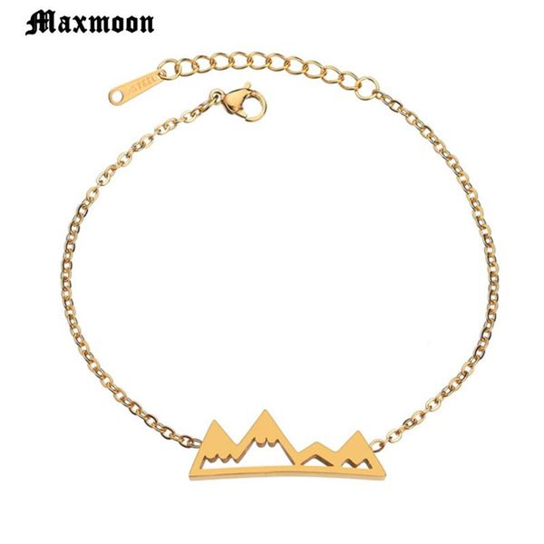 charm bracelets maxmoon dainty gold snow mountain bracelet adventure gift for women pulseira stainless steel hiking jewelry, Golden;silver
charm bracelets maxmoon dainty gold snow mountain bracelet adventure gift for women pulseira stainless steel hiking jewelry, Golden;silver