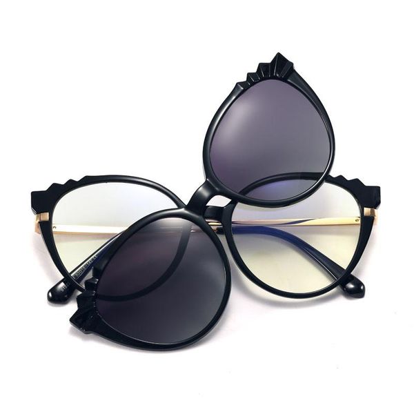 sunglasses cat eye women anti-blue ray glasses frame with magnetic polarized clip optical spectacle, White;black
sunglasses cat eye women anti-blue ray glasses frame with magnetic polarized clip optical spectacle, White;black