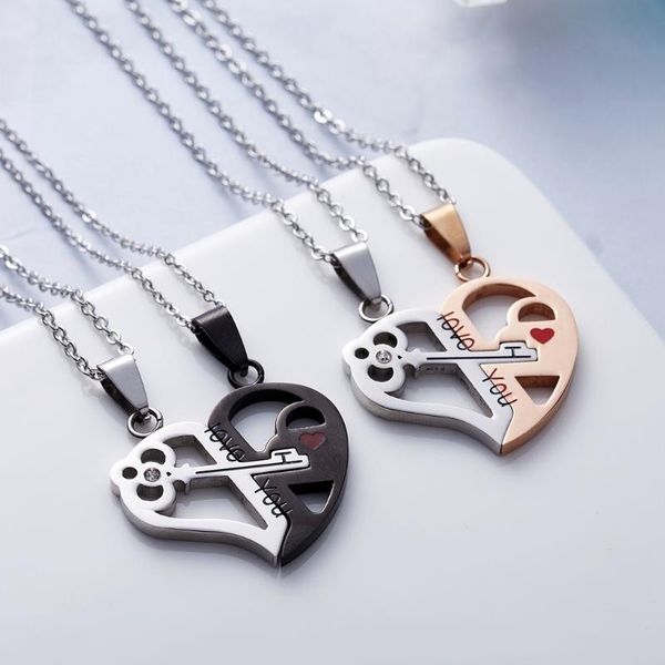 chains love key lock stainless steel necklace lady titanium gold hollow lettering couple splicing pendant party birthday holiday gift, Silver
chains love key lock stainless steel necklace lady titanium gold hollow lettering couple splicing pendant party birthday holiday gift, Silver