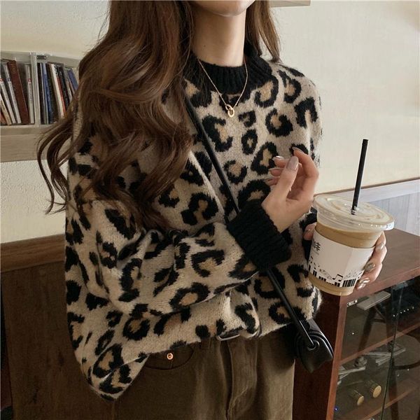 women's sweaters leopard print sweater women fall/winter 2021 retro lazy wind loose bottoming all-match pullover jacket, White;black
women's sweaters leopard print sweater women fall/winter 2021 retro lazy wind loose bottoming all-match pullover jacket, White;black