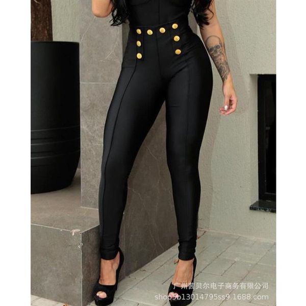 plus size women slim casual buttons skinny leggings high waist hip lift pencil long pants trousers women's & capris, Black;white
plus size women slim casual buttons skinny leggings high waist hip lift pencil long pants trousers women's & capris, Black;white