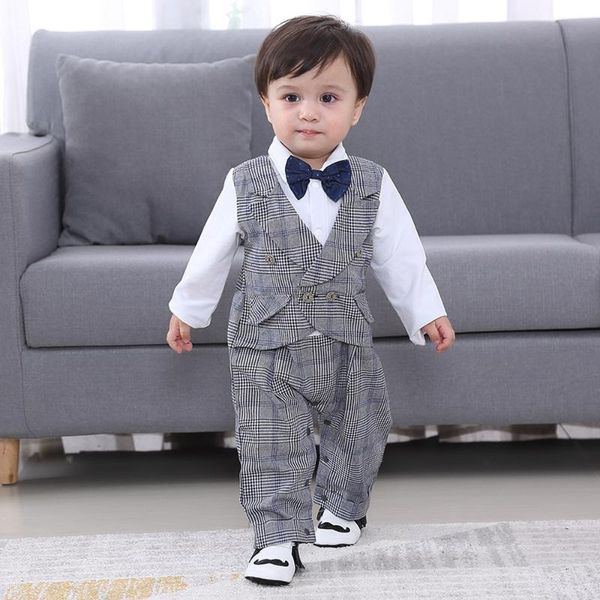 clothing sets boys' plaid gentleman's baby winter jumpsuit boy clothes set, White
clothing sets boys' plaid gentleman's baby winter jumpsuit boy clothes set, White