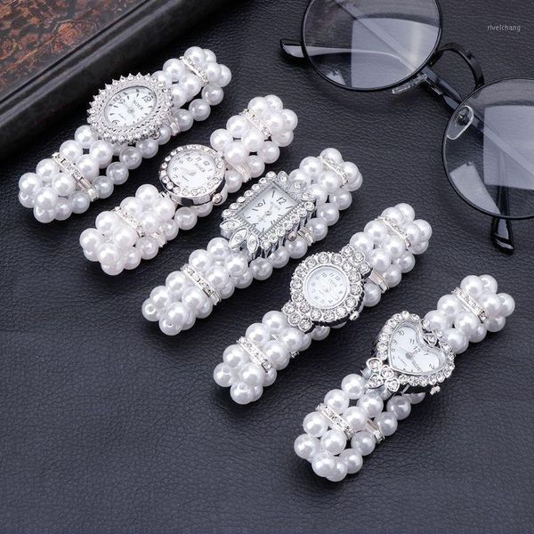 wristwatches women watch simulated pearl rhinestone luxury fashion elegant wrist band bracelet jewelry gifts lady elastic universal charms, Slivery;brown
wristwatches women watch simulated pearl rhinestone luxury fashion elegant wrist band bracelet jewelry gifts lady elastic universal charms, Slivery;brown