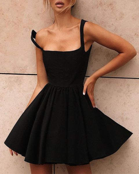 casual dresses 2021 women's summer style black waist square neck sleeveless dress with thin shoulder straps ladies party club, Black;gray
casual dresses 2021 women's summer style black waist square neck sleeveless dress with thin shoulder straps ladies party club, Black;gray