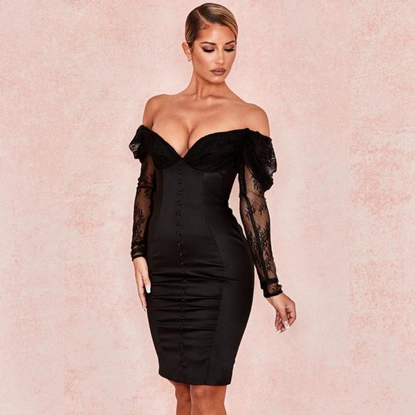 casual dresses 2021 women summer black lace fashion dress long sleeve off the shoulder v neck sheath solid runway party vestidos, Black;gray
casual dresses 2021 women summer black lace fashion dress long sleeve off the shoulder v neck sheath solid runway party vestidos, Black;gray