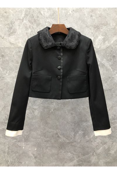 doll collar beaded short coat womens clothing autumn european goods new niche slimming all-matching 9q, Black;brown
doll collar beaded short coat womens clothing autumn european goods new niche slimming all-matching 9q, Black;brown