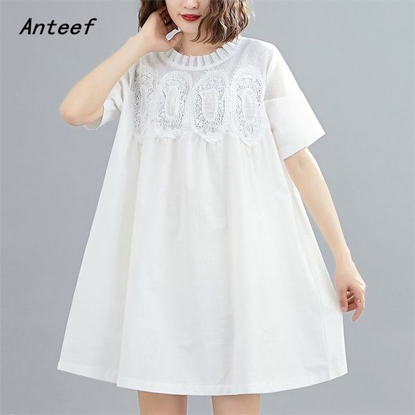 short sleeve plus size lace mesh vintage dresses for women casual loose mini woman summer dress elegant clothes sundress 210517, Black;gray
short sleeve plus size lace mesh vintage dresses for women casual loose mini woman summer dress elegant clothes sundress 210517, Black;gray