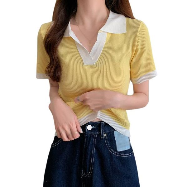 women's t-shirt women summer v-neck knited t-shirts fashion solid color cotton sweet casual cropped, White
women's t-shirt women summer v-neck knited t-shirts fashion solid color cotton sweet casual cropped, White