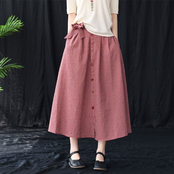 new arrival arts style skirts womens 2021 spring slim cotton linen plaid long skirt all-matched casual loose a-line skirt 12540, Red
new arrival arts style skirts womens 2021 spring slim cotton linen plaid long skirt all-matched casual loose a-line skirt 12540, Red