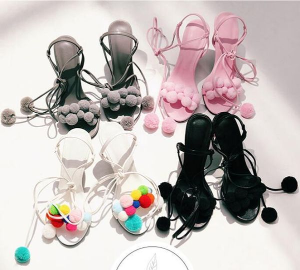 summer korean pink fur ball sweet open toe strap high heels sandals woman bow stiletto sandal lace up, Black
summer korean pink fur ball sweet open toe strap high heels sandals woman bow stiletto sandal lace up, Black