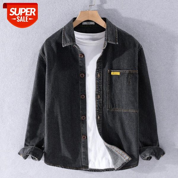 japanese long-sleeved denim shirt men's trendy wear autumn thin casual jacket youth cotton 9412 #a974, White;black
japanese long-sleeved denim shirt men's trendy wear autumn thin casual jacket youth cotton 9412 #a974, White;black