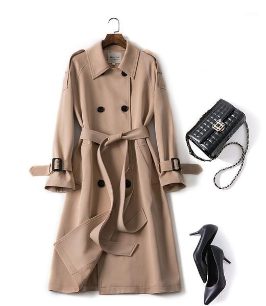 women's trench coats spring autumn long coat women korean solid double breasted temperament windbreaker slim overcoat clothes h411, Tan;black
women's trench coats spring autumn long coat women korean solid double breasted temperament windbreaker slim overcoat clothes h411, Tan;black