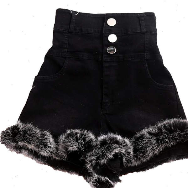 fashionable high waisted fur stitching women short denim autumn winter rabbit comfortable wide leg, White;black
fashionable high waisted fur stitching women short denim autumn winter rabbit comfortable wide leg, White;black