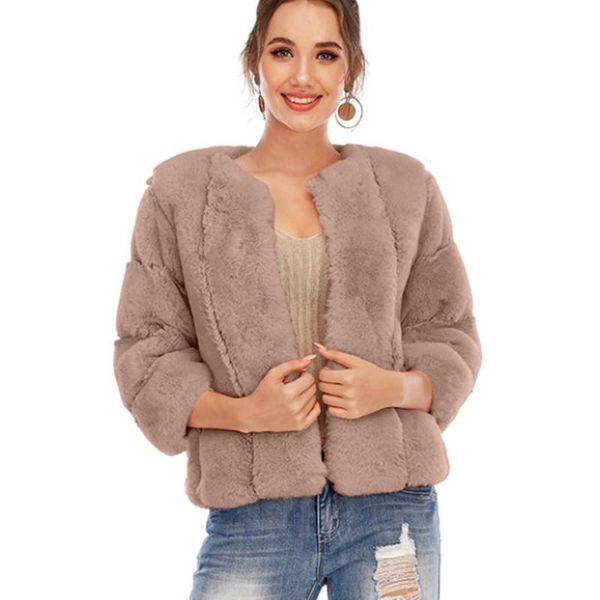 women's fur & faux 2021 arrive o neck women solod color vintage fake coat elegant thick warm outerwear woman jacket streetwear, Black
women's fur & faux 2021 arrive o neck women solod color vintage fake coat elegant thick warm outerwear woman jacket streetwear, Black