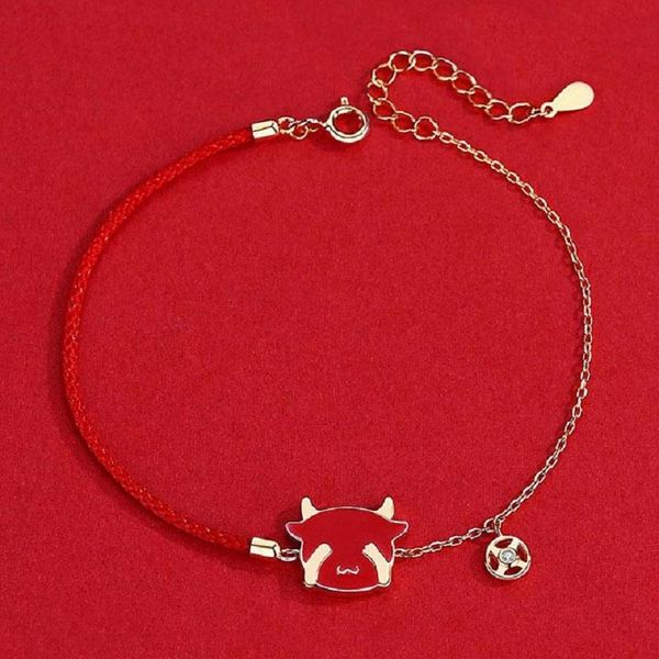 link, chain 2021 brand year of the ox temperature change bracelet female woven red hand rope zodiac ornaments, Black
link, chain 2021 brand year of the ox temperature change bracelet female woven red hand rope zodiac ornaments, Black