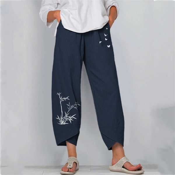 wide-leg pants loose casual cotton and linen elastic waist nine-point women solid color pockets oversized woman 210517, Black;white
wide-leg pants loose casual cotton and linen elastic waist nine-point women solid color pockets oversized woman 210517, Black;white