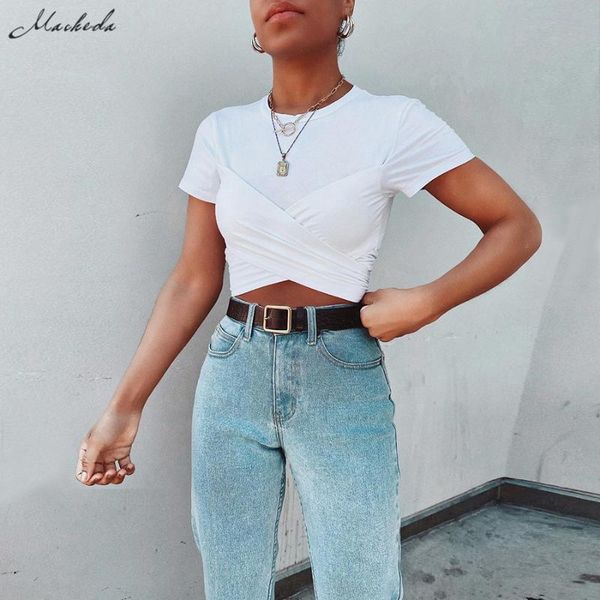 women's t-shirt macheda crew neck short sleeve bandage bow solid women elastic crop summer casual soft streetwear tee female t shirt, White
women's t-shirt macheda crew neck short sleeve bandage bow solid women elastic crop summer casual soft streetwear tee female t shirt, White