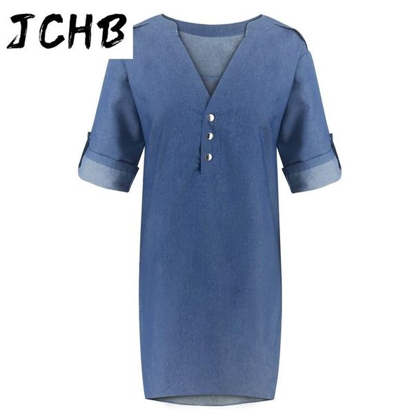 autumn women casual loose denim dress streetwear patchwork button decor v neck three quarter sleeve lady slim straight dresses, Black;gray
autumn women casual loose denim dress streetwear patchwork button decor v neck three quarter sleeve lady slim straight dresses, Black;gray