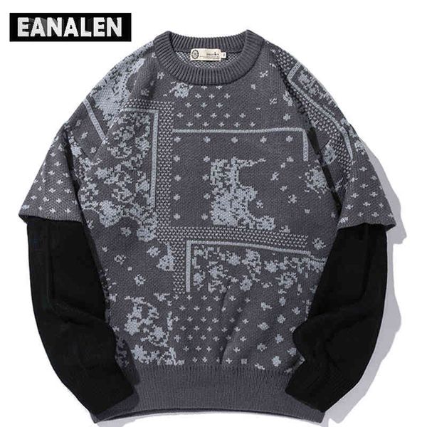 harajuku vintage winter men's fake two piec leisure digner knitted pullover women's grandpa ugly sweater grunge, Black
harajuku vintage winter men's fake two piec leisure digner knitted pullover women's grandpa ugly sweater grunge, Black