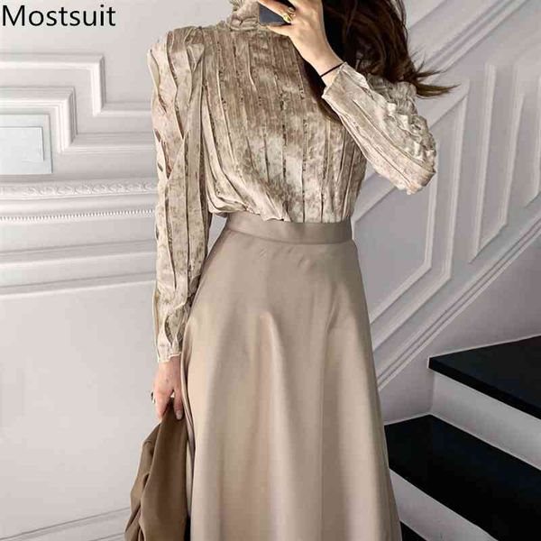 spring korean elegant two piece skirt set women velvet pullover + satin a-line office fashion vintage ladies outfits 210518, White
spring korean elegant two piece skirt set women velvet pullover + satin a-line office fashion vintage ladies outfits 210518, White