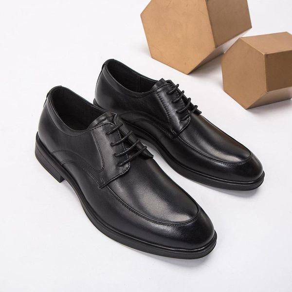 dress shoes men round head assembling a layer cowhide leather working men's soft bottom breathable and comfortable, Black
dress shoes men round head assembling a layer cowhide leather working men's soft bottom breathable and comfortable, Black