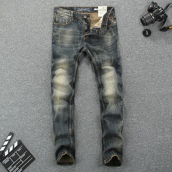 italy style fashion men jeans slim fit cotton denim buttons pants brand classical homme elastic vintage long men's, Blue
italy style fashion men jeans slim fit cotton denim buttons pants brand classical homme elastic vintage long men's, Blue
