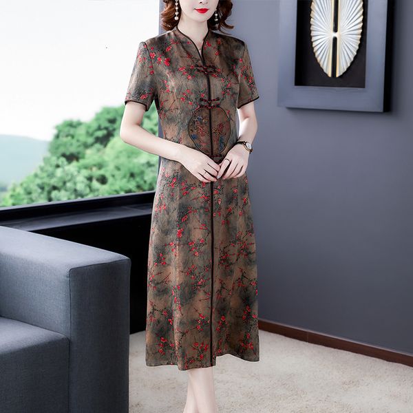 luxury casual dresses mrs. kuo's silk improved cheongsam skirt 's summer middle-aged elderly sting collar middle and long drs tre, Black;gray
luxury casual dresses mrs. kuo's silk improved cheongsam skirt 's summer middle-aged elderly sting collar middle and long drs tre, Black;gray