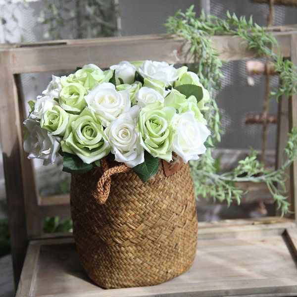 artificial flowers fake silk plastic roses 9 heads bridal wedding bouquet home garden party bride decoration champagne decorative & wreaths
artificial flowers fake silk plastic roses 9 heads bridal wedding bouquet home garden party bride decoration champagne decorative & wreaths