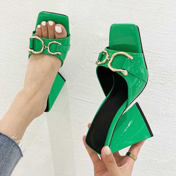 sandals lovely modern spike heels square open toe high pure color with metal decorate slip-on fashion slides slippers shoe, Black
sandals lovely modern spike heels square open toe high pure color with metal decorate slip-on fashion slides slippers shoe, Black