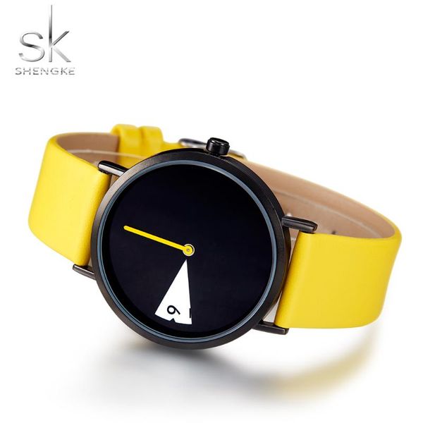 wristwatches shengke quartz fashion watch women creative brand watches yellow leather clock montre femme, Slivery;brown
wristwatches shengke quartz fashion watch women creative brand watches yellow leather clock montre femme, Slivery;brown