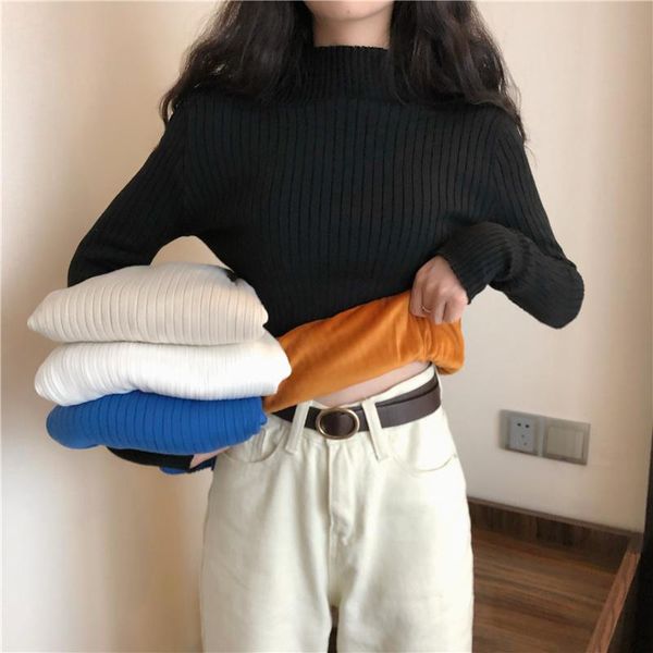 women's sweaters sweater half high neck black bottomed shirt autumn and winter 2021 inner long sleeve thickened fashion, White;black
women's sweaters sweater half high neck black bottomed shirt autumn and winter 2021 inner long sleeve thickened fashion, White;black