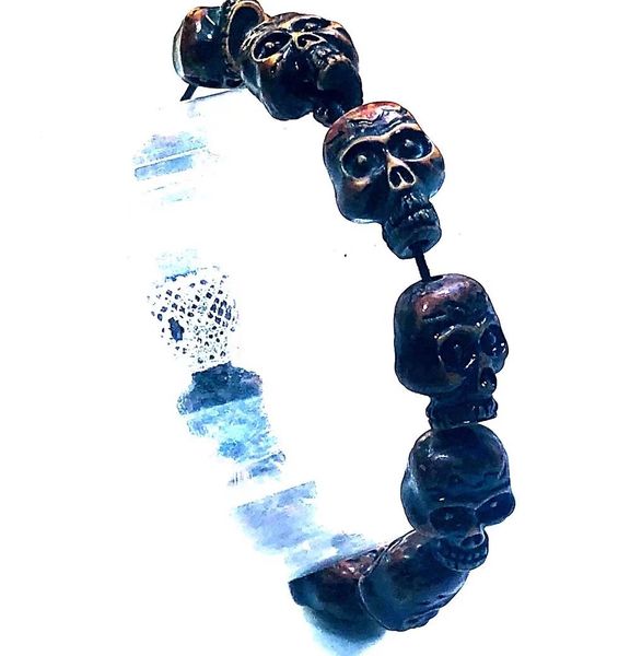 5 pcs biker men's evil skull bracelet demon punk style party jewelry accessories, Black
5 pcs biker men's evil skull bracelet demon punk style party jewelry accessories, Black