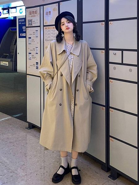 women's trench coats khaki coat with belt elegant temperament office lady mid-length all-match spring women clothing streetwear windbre, Tan;black
women's trench coats khaki coat with belt elegant temperament office lady mid-length all-match spring women clothing streetwear windbre, Tan;black