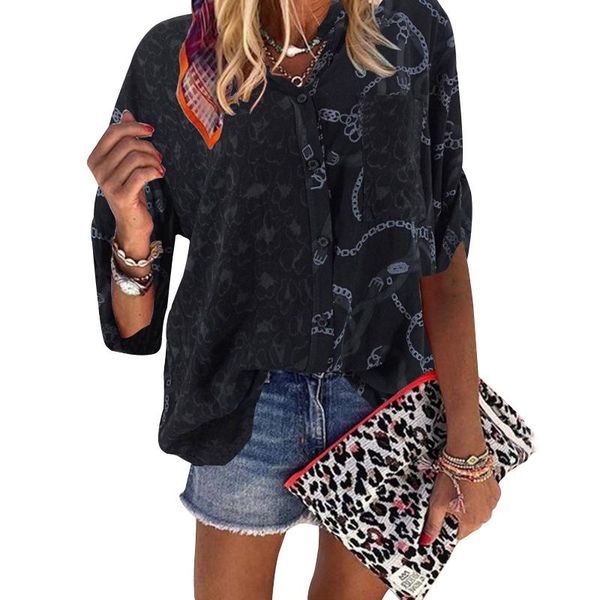 women's blouses & shirts summer long sleeve leopard blouse women clothes loose printing turn-down collar plus size streetwear ladies f, White
women's blouses & shirts summer long sleeve leopard blouse women clothes loose printing turn-down collar plus size streetwear ladies f, White