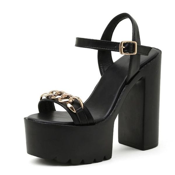 sandals 2021 summer elegant women platform metal chain decoration luxury designer runway party shoes punk style, Black
sandals 2021 summer elegant women platform metal chain decoration luxury designer runway party shoes punk style, Black